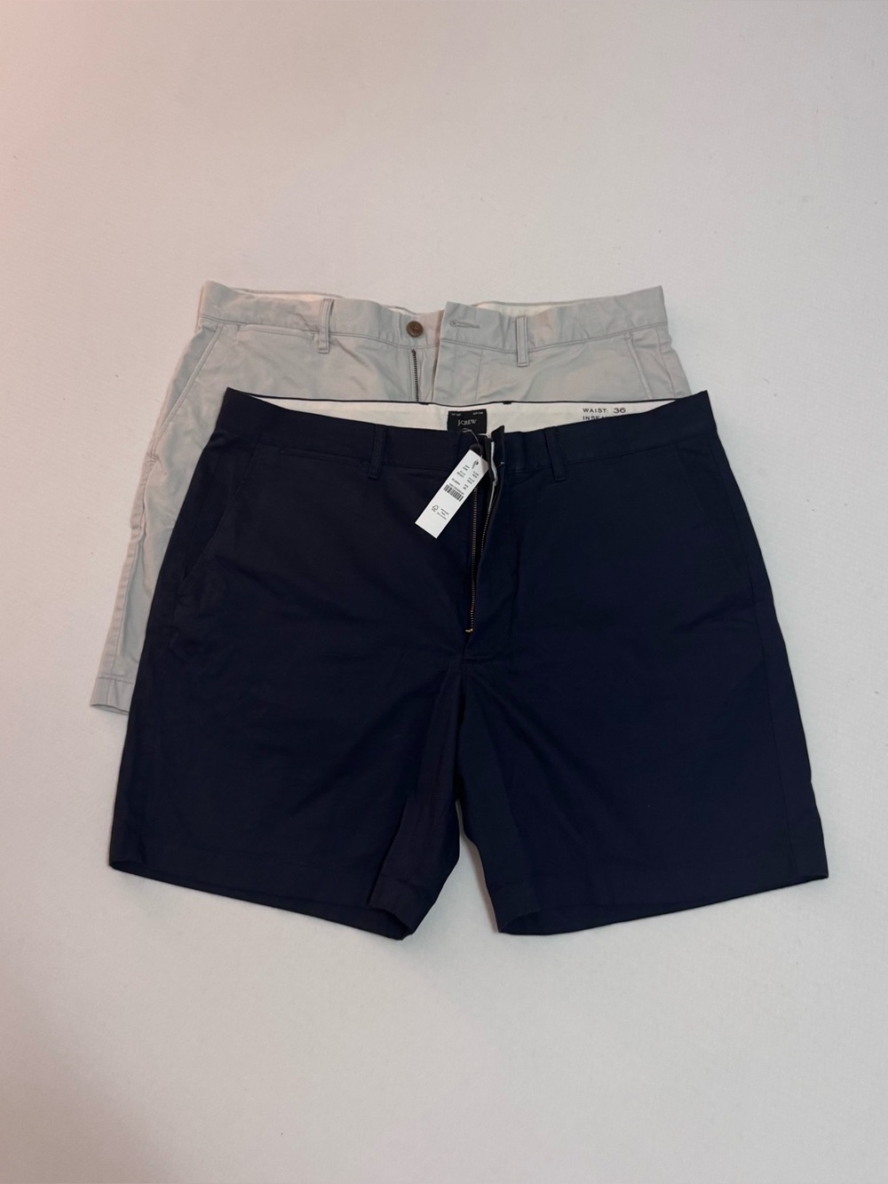 TWO PAIRS J. Crew Men's 7" stretch chino shorts, Size 26